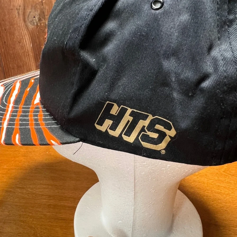 Vintage Baltimore Orioles Miller Draft Beer 90s Snap Back Cap Hat Zebra Print